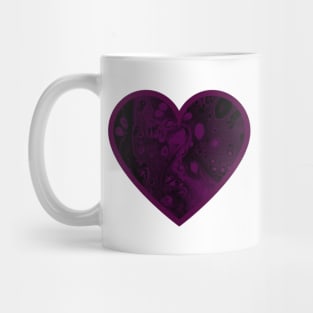 Purple/Black Paint Pour Heart Mug